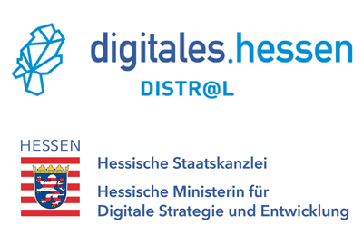 Logo des Förderprogramms Distr@l der Hessischen Staatskanzlei